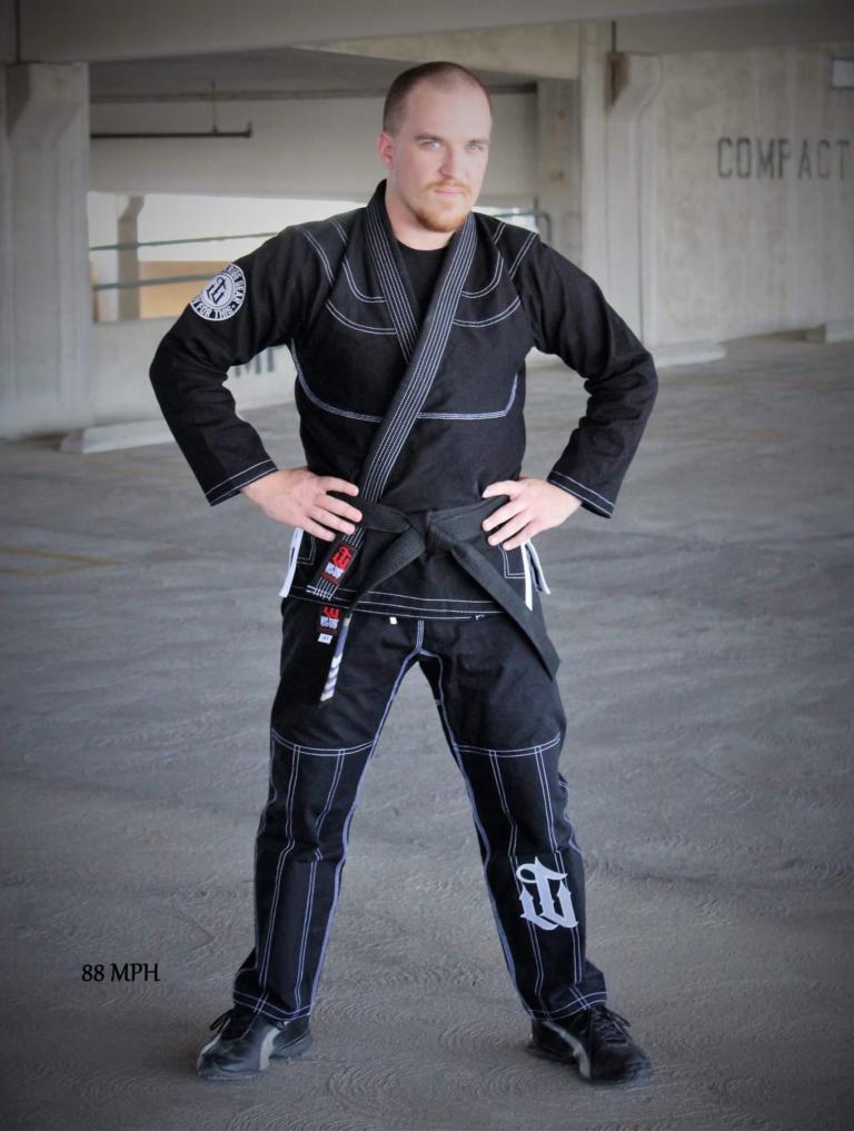 black gi in parking garage